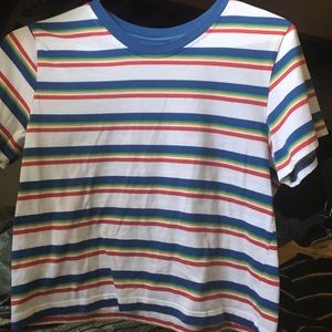 Striped multicolored cropped top